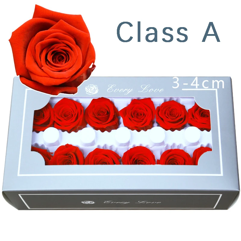 

12pcs 3-4cm Class A Everlasting Flower Rose Heads Preserved Flowers Immortal Rose Valentine's Day Gift Box DIY Bouquet Materials