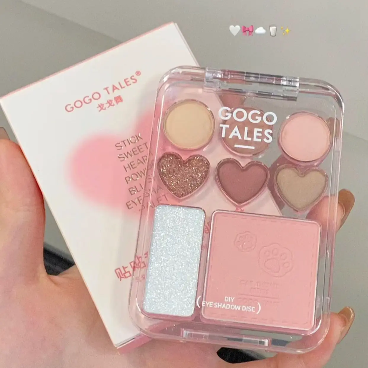 Gogotales Love тени для век пластина фиолетовые персиковые румяна оттенок щек