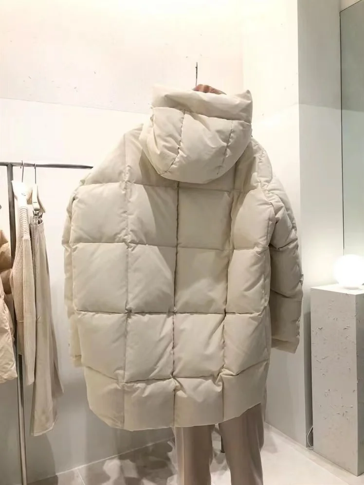 New Down Jacket Women Black Technology Waterproof Winter New Loose Basic Solid Hooded Thick Light Weight  Down Coat For Woman