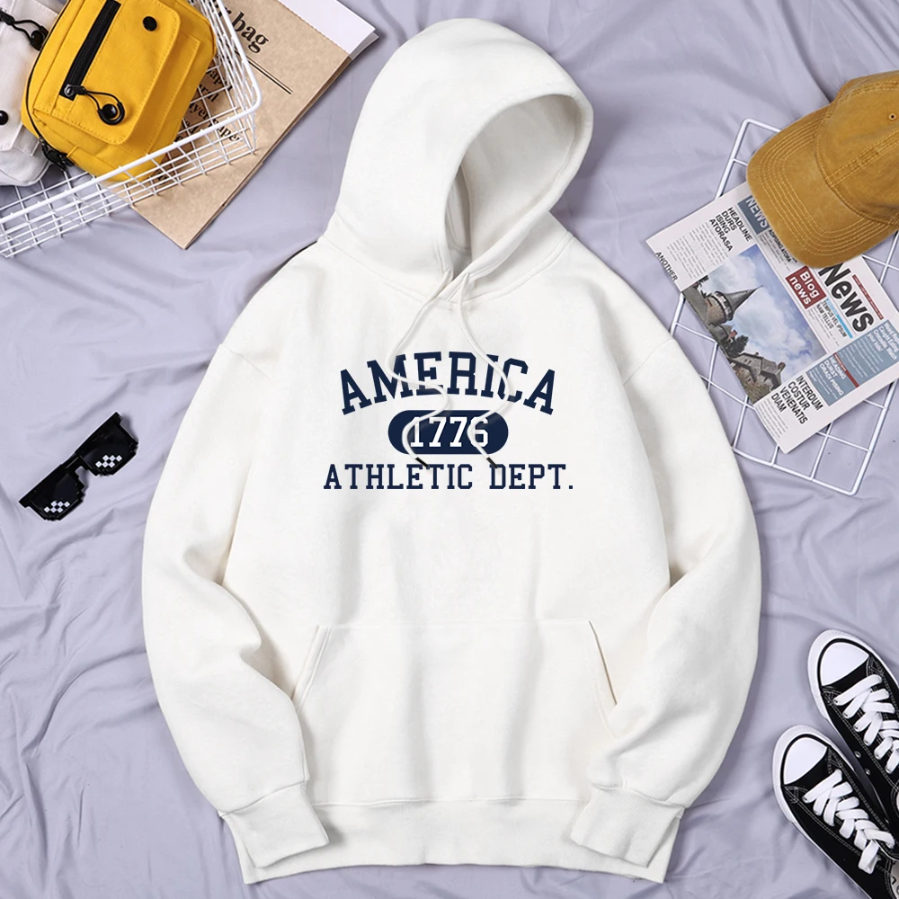 

Мужская Спортивная толстовка с капюшоном и надписью America 1776