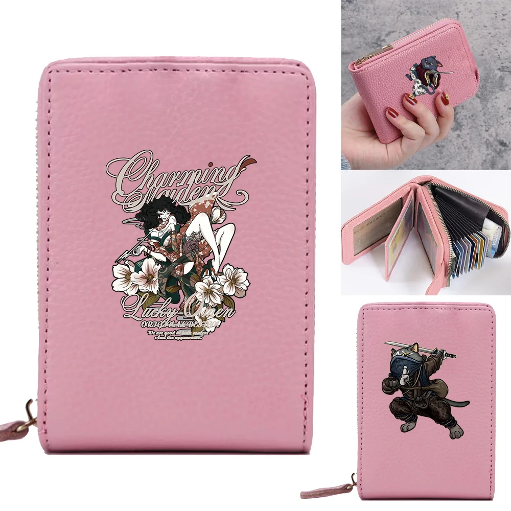 

Multi Slot Slim Card Case Wallets for Women Designer Purses Solid Cute Small Wallet PU Clutch Purse Samurai Series Coin Pocket