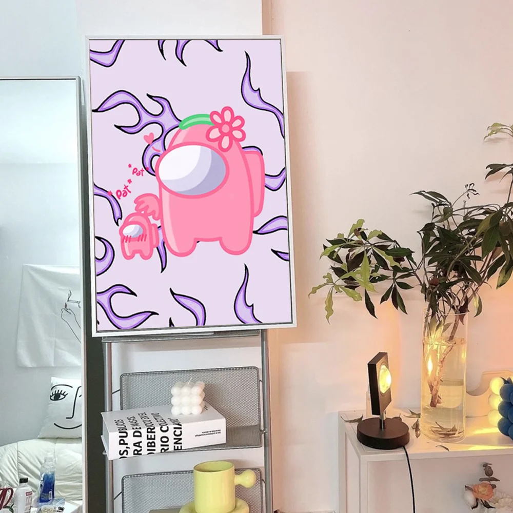 A-Among-Uss-flame Good Quality Prints And Posters Waterproof Paper Sticker Coffee House Bar Wall Stickers