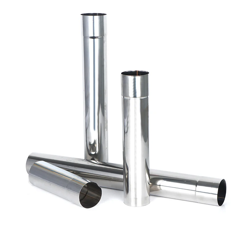 

High Quality 1PC Silver 6cm Stainless Steel Stove Pipe Chimney Stove Boiler Exhaust Pipe Flue Liner 20cm/30cm/40cm/50cm