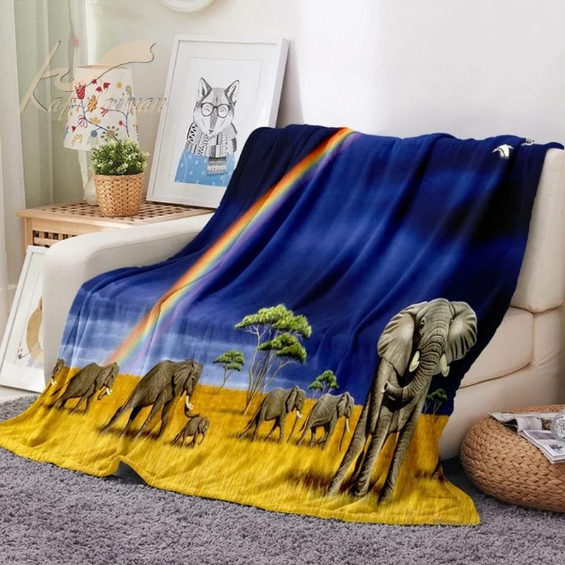 Зимнее теплое одеяло для дивана С Рисунком Тигра Льва животных | Дом и сад