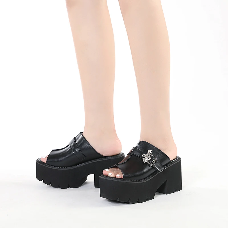 

Women Lolita Shoes Plarform Block Chunky Thick High Heel Creepers Mary Janes Casual Shoes String Bead