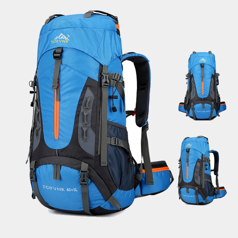 

70L Large Capacity Camping Bag Nylon Backpack Men's Outdoor Travel Shoulder Hiking Trekking Trip Tourist Luggage Climbing Bags