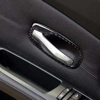 auto parts carbon fiber car door handle pull frame cover trim sticker for bmw 5 series e60 e61 2004 2010 auto interior accessori