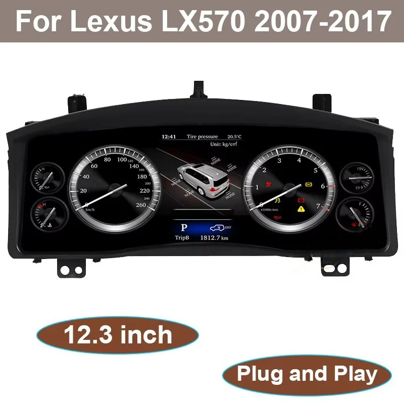 

Экран приборной панели автомобиля для Lexus LX-570 2007-2015, ЖК-спидометр, система LINUX, виртуальная кластерная панель
