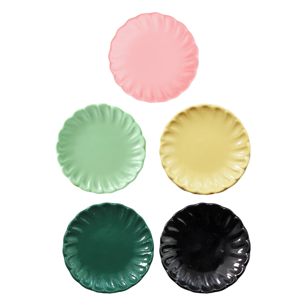 

Миниатюрные тарелки, аксессуары для мини-кукольного домика, 5 шт.