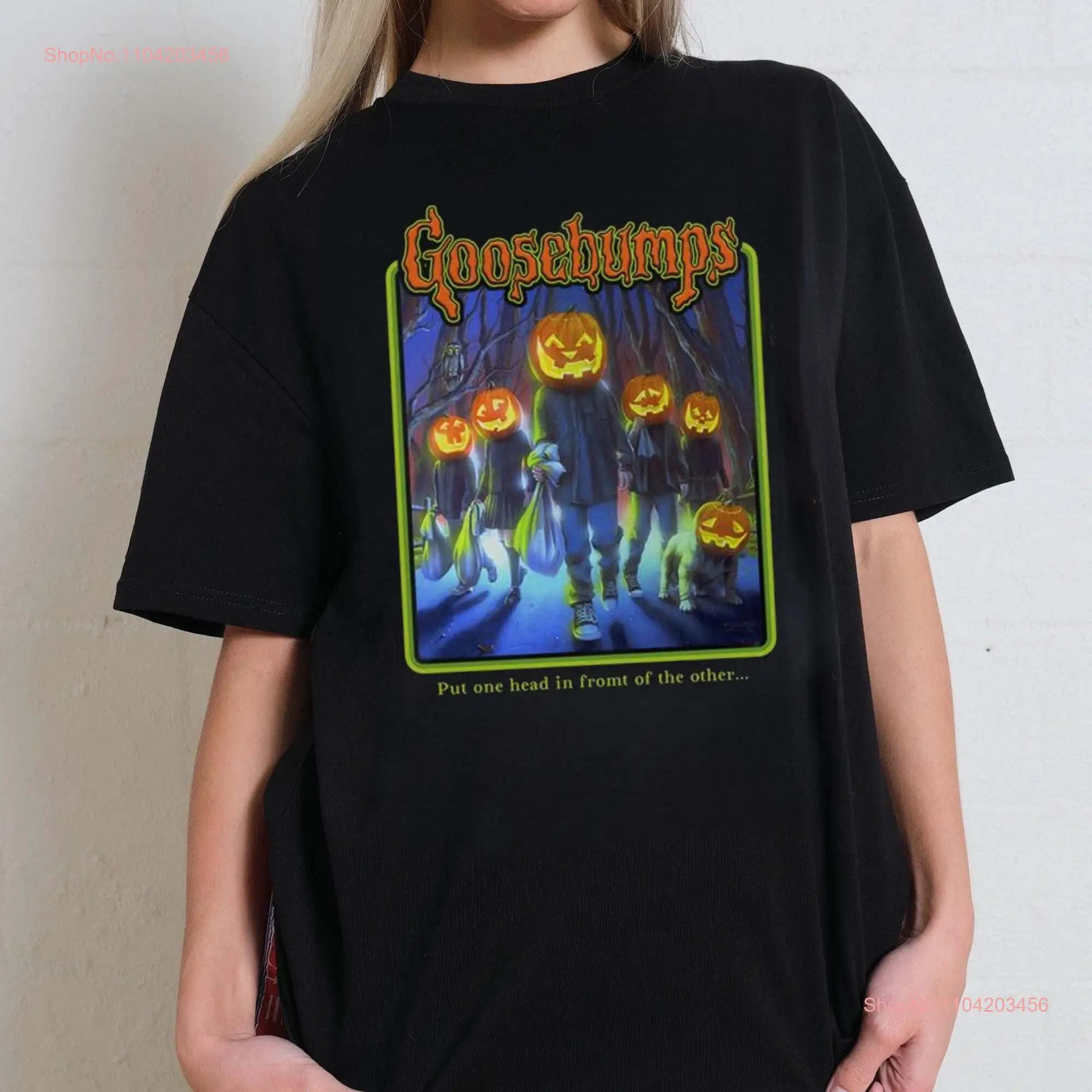 Goosebumps Horrow T Shirt Welcome To Horror Land One Day At Halloween Movie Crewneck Cotton long or short sleeves