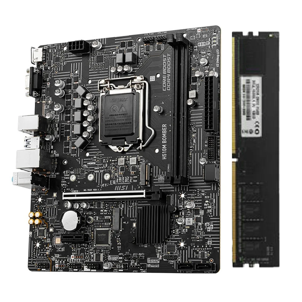 

H510M Motherboard LGA1200 Mining Motherboard Supports With DDR4 8GB 2133MHZ RAM Desktop Computer Motherboard For BTC