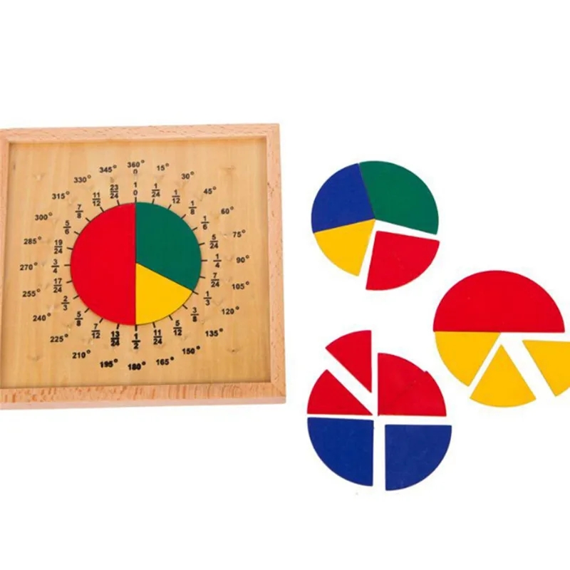 

Baby Math Toy Child Early Educational Toys Circular Mathematics Fraction Division Teaching Montessori Board Wooden Toys Gift