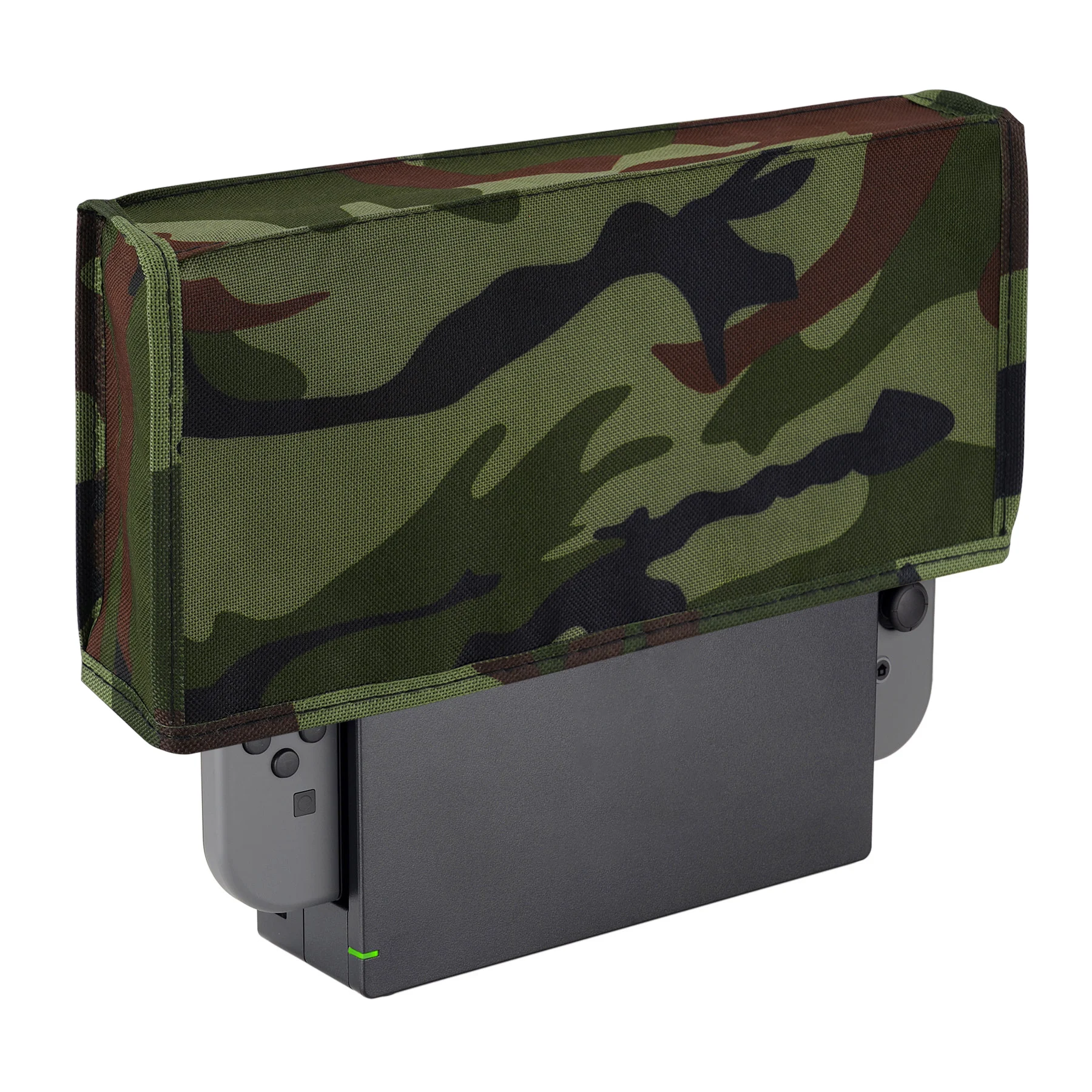 

PlayVital Forest Camouflage Neat Lining Nylon Dust Cover, Anti Scratch Waterproof Guard for NS Switch&Switch OLED Charging Dock