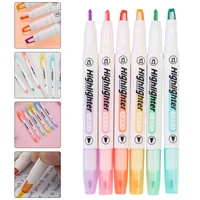 highlighter highlighters pens markers tip brush ended pastel marker pen double students midliner dual tips stationery