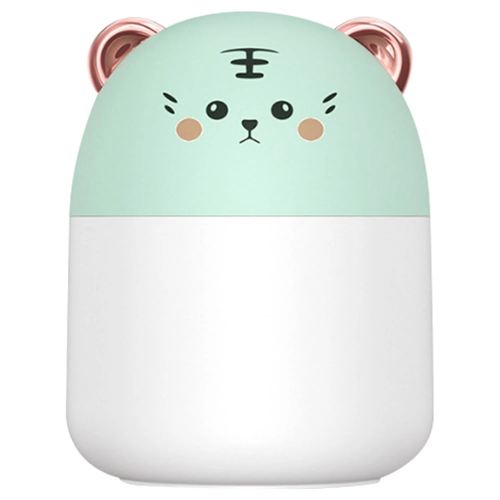 

Новый милый бытовой маленький USB-атомайзер M8 для автомобиля, настольный бесшумный увлажнитель воздуха для спальни, 250 мл, зеленый тигр