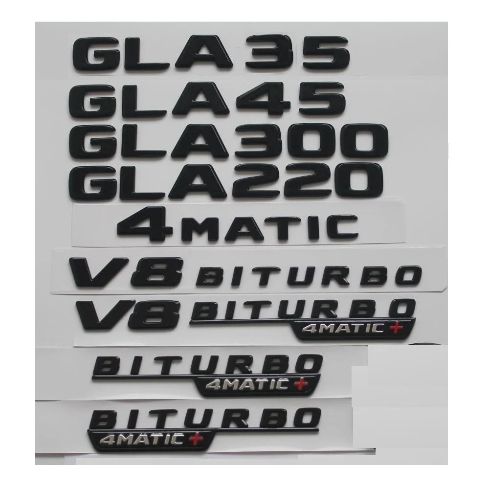 

Matte Glossy Black Fender Trunk Lid Emblem Badges for Mercedes Benz W176 W177 A45 X117 CLA45 X156 GLA45 AMG TURBO 4MATIC 2017+