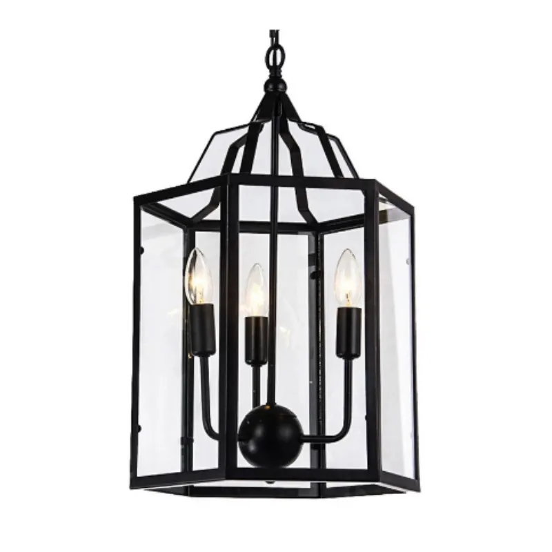 Pendant light American country retro Birdcage lamp Creative restaurant bar home lighting iron cage with shade