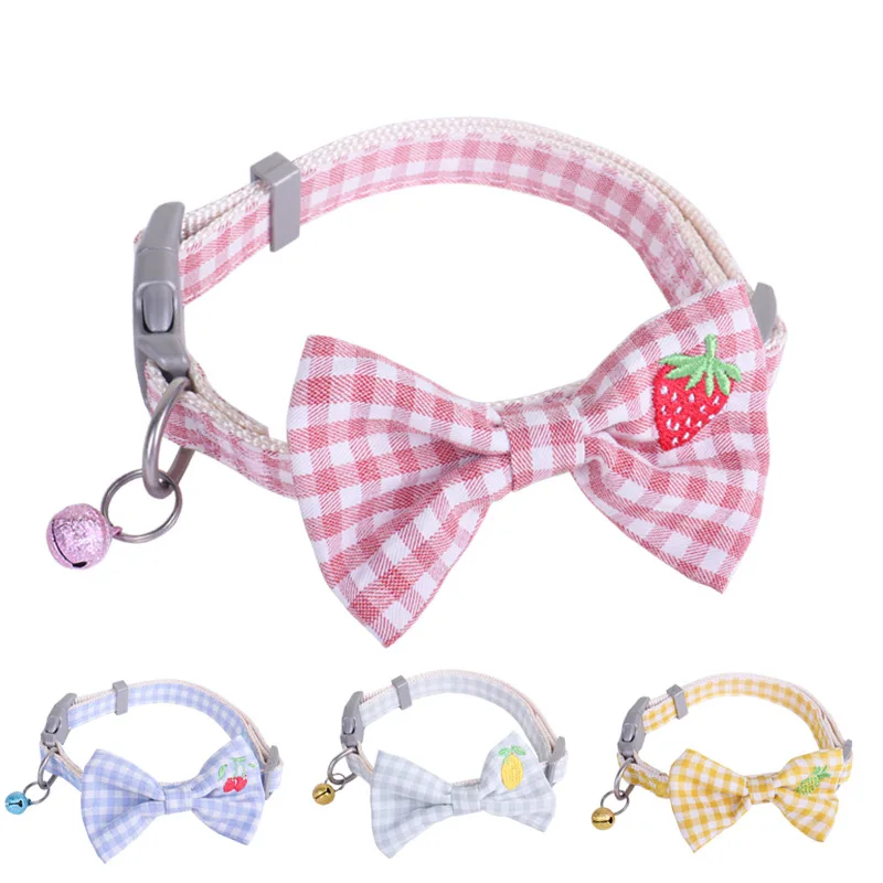 

Dog Collar Cat Bell Collar Embroidery Bow Cat Ring Cute Collar Necklace Pet Jewelry