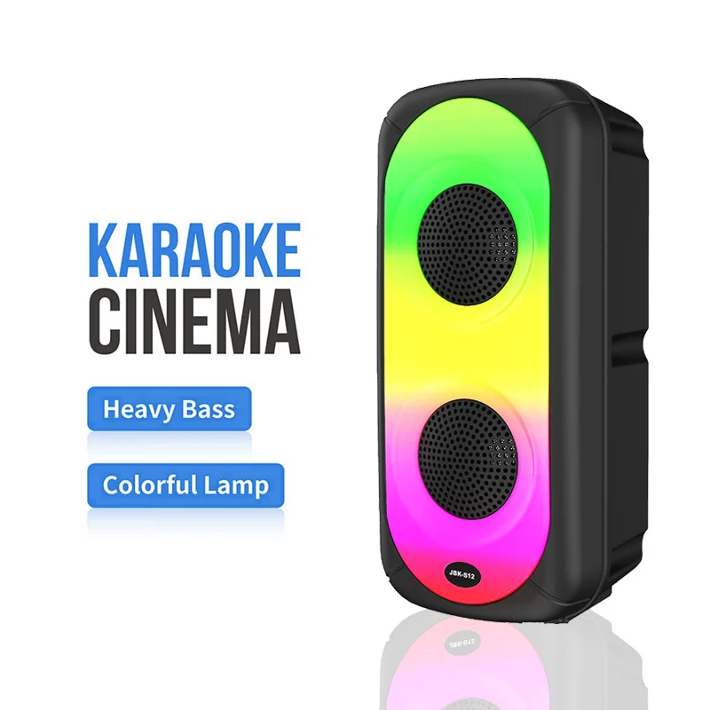 

S12 wireless portable bluetooth speaker dual 4 inch stereo subwoofer party flame light effect music center supports FM, TF, AUX