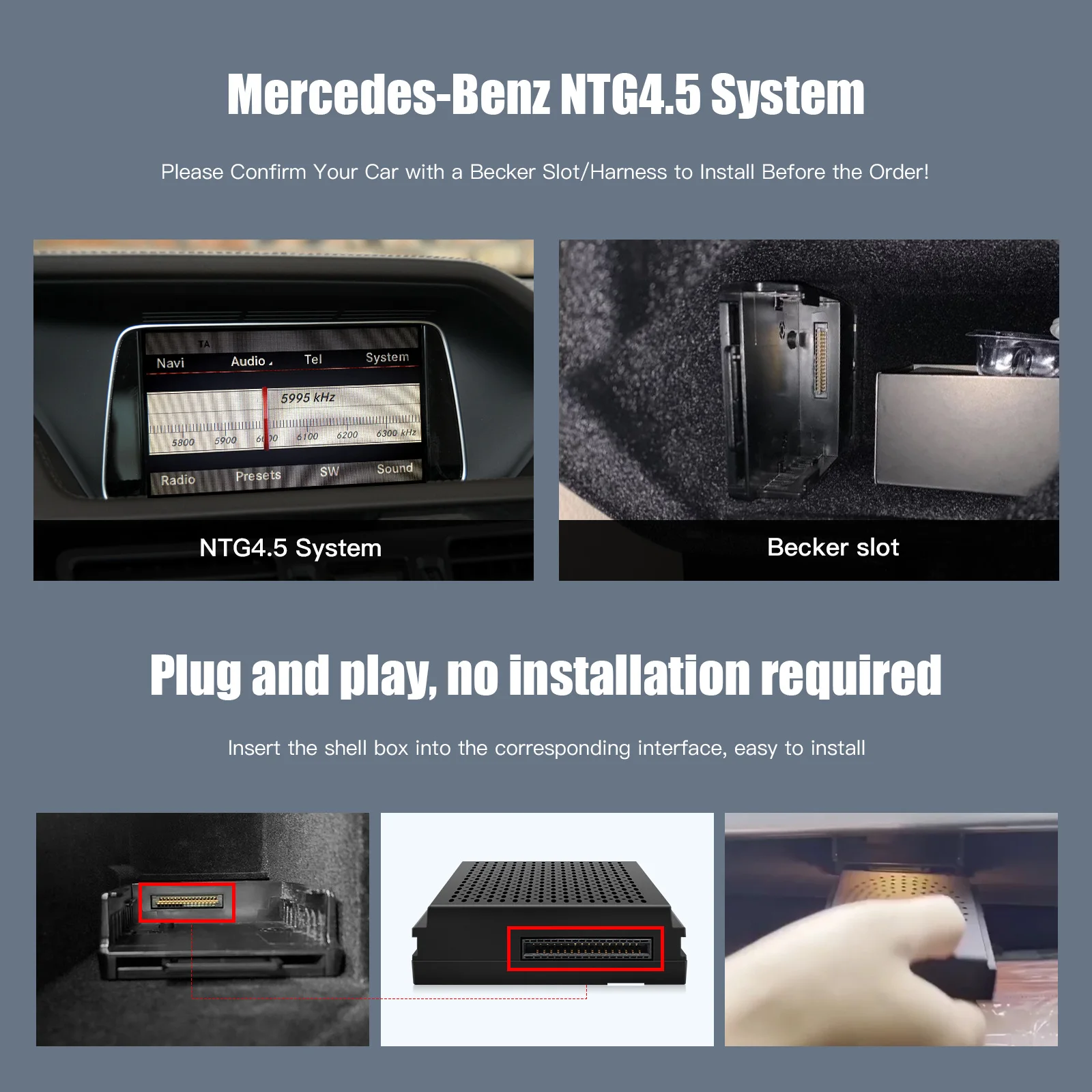 Autoabc W204 W176 Carplay box для Mercedes Benz NTG4.5 Sprinter Becker беспроводной Android автомобильный