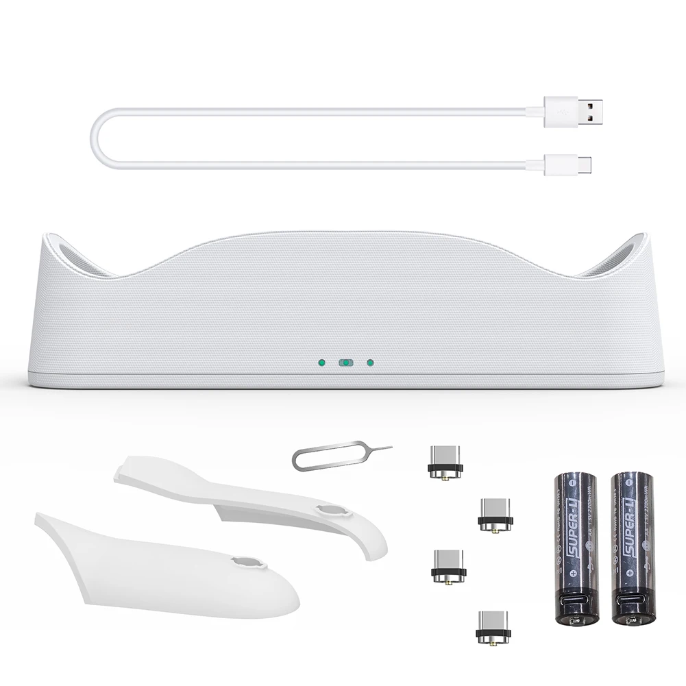 

Магнитная зарядная док-станция с аккумуляторами для Quest 2, очков, гарнитуры, контроллера, зарядного устройства, подставки, аксессуары для баз...