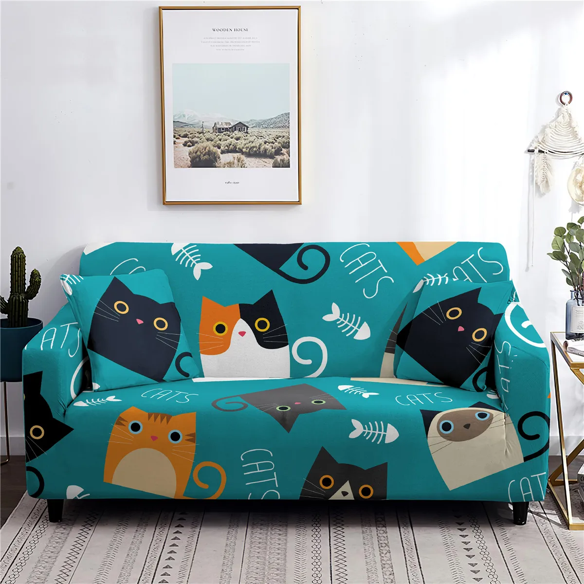 

Cute Cartoon Animal Anti-Slip Elastic Stretch Slipcover Furniture Protector Couch Cover Sofa Covers 1/2/3/4 Seater Housse Canapé