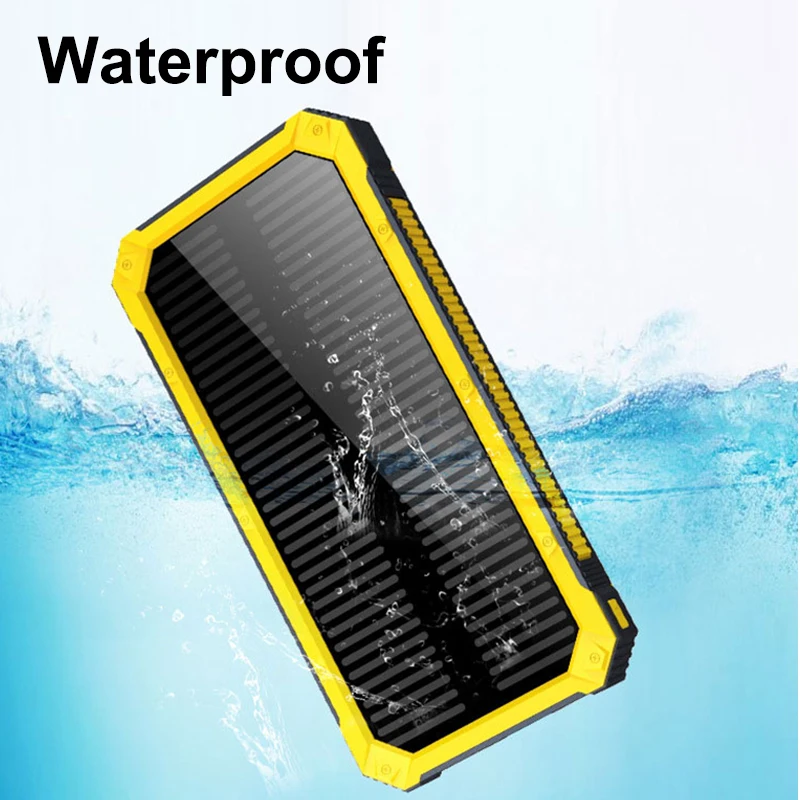 80000mAh Solar Power Bank 2USB Fast Charging External Battery Waterproof Portable External Charger Flashlight for iPhone Xiaomi