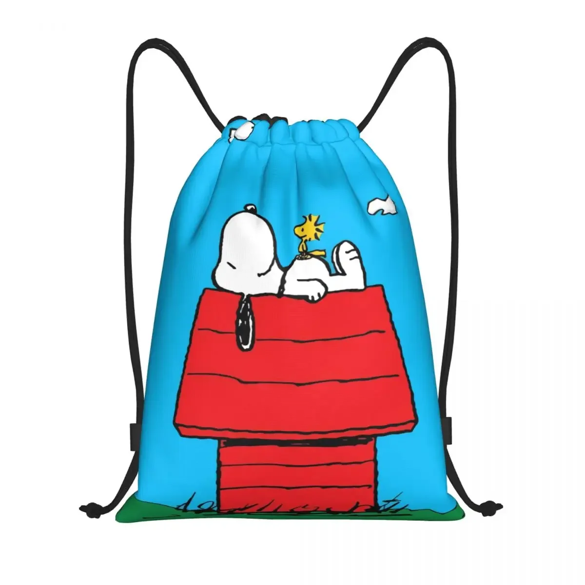 

Custom Dog Woodstock Manga Drawstring Bags for Training Yoga Backpacks Women Men Sports Gym Sackpack