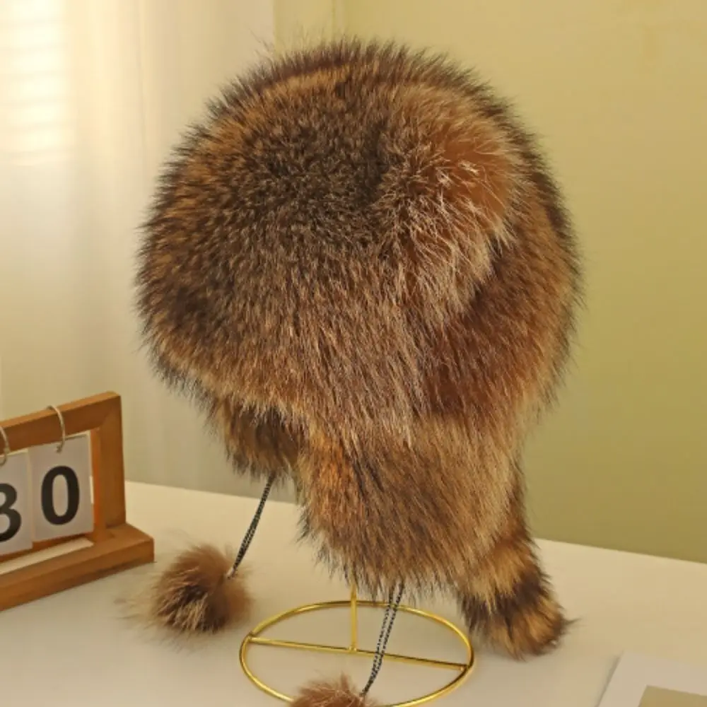 

Новинка, детская зимняя теплая бейсбольная Кепка из натурального меха енота, с козырьком, Симпатичная шапка с ушками, Детская плотная модна...