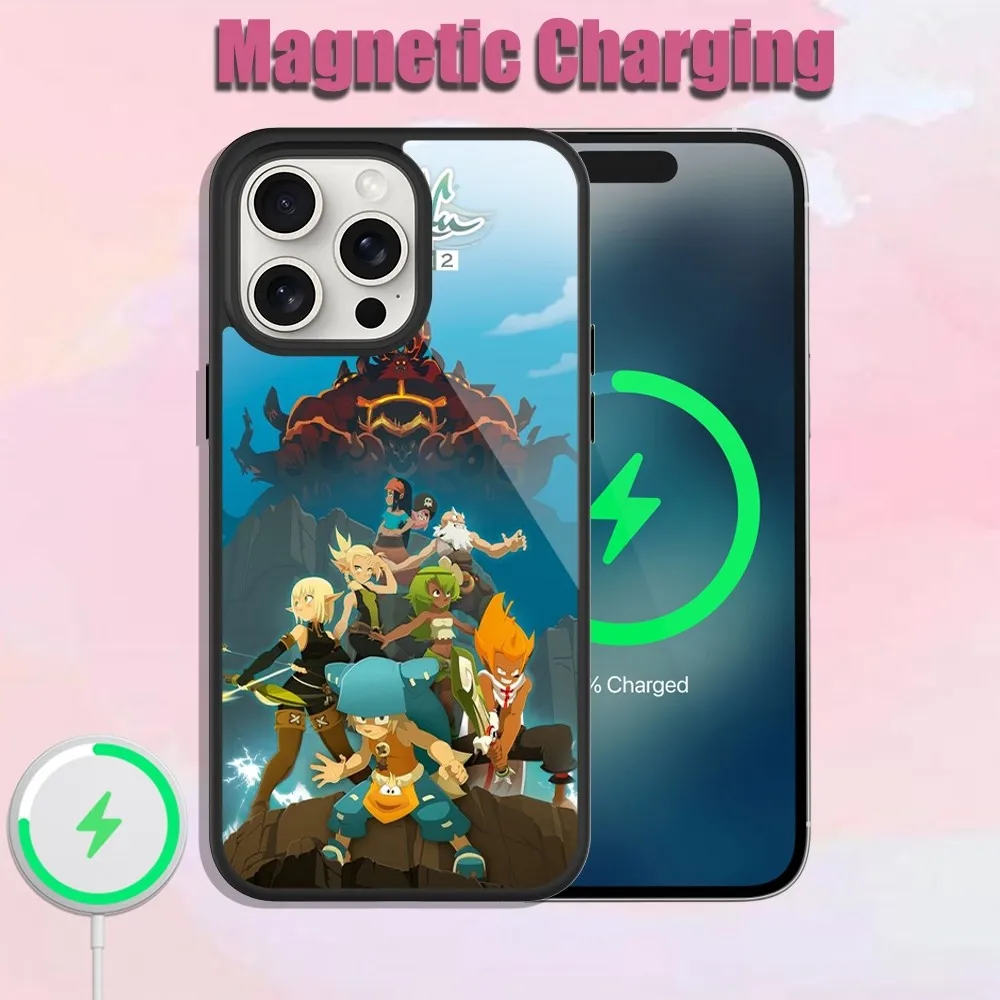 Чехол для телефона Game W-Wakfu iPhone 13 15 11 12 14 Plus Pro Max Магнитный чехол Magsafe со стеклянной