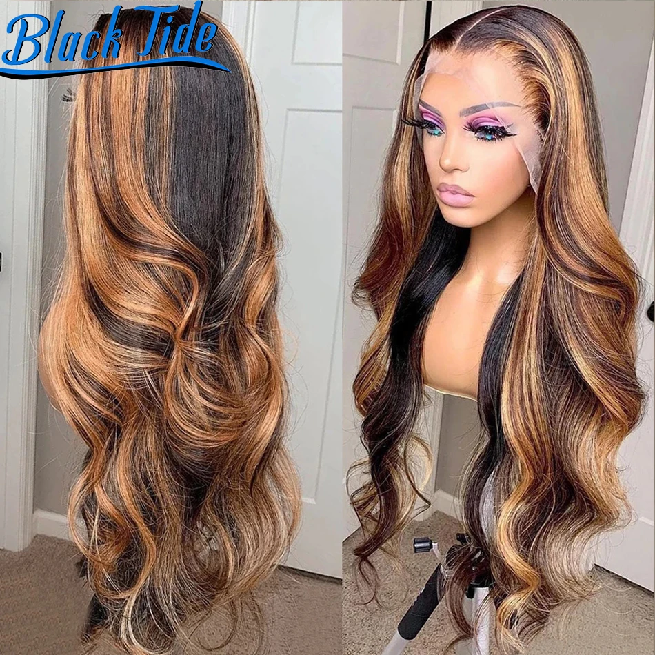 Highlight Wig Human Hair 13x4 Lace Frontal Human Hair Wigs Body Wave HD Lace Front Wig Human Hair Ombre Colored Human Hair Wigs