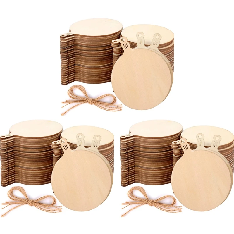 

300Pcs DIY Wooden Christmas Balls Craft Decoration Hanging Tag Ornaments Wedding Party Supplies Craft Accessories