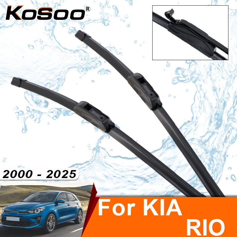 Фото Щетка стеклоочистителя для KIA RIO DC JB UB K2 Sedan Hatch K2 YB Hatch 2000-2025, резиновая насадка для лобового стекла, аксессуар для переднего стеклоочистителя №1