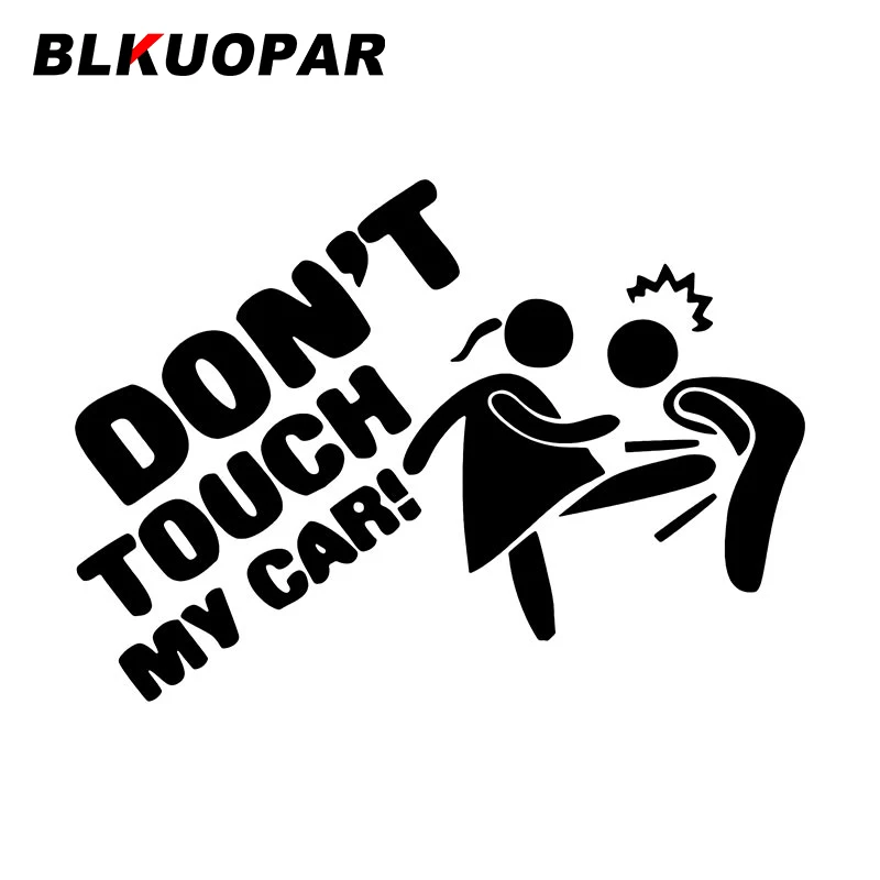 

Забавные стикеры BLKUOPAR «Don't Touch My Car Lady Edition», модные солнцезащитные наклейки на лобовое стекло, наклейки для скейтборда, мотоцикла, Декор