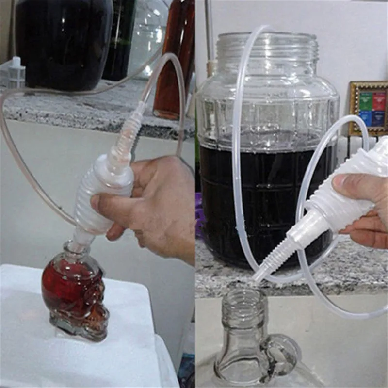 

199CM Semi-automatic Home Brew Syphon Pack For Wine Making Hand Knead Siphon Filter Food Grade Tube Transparent