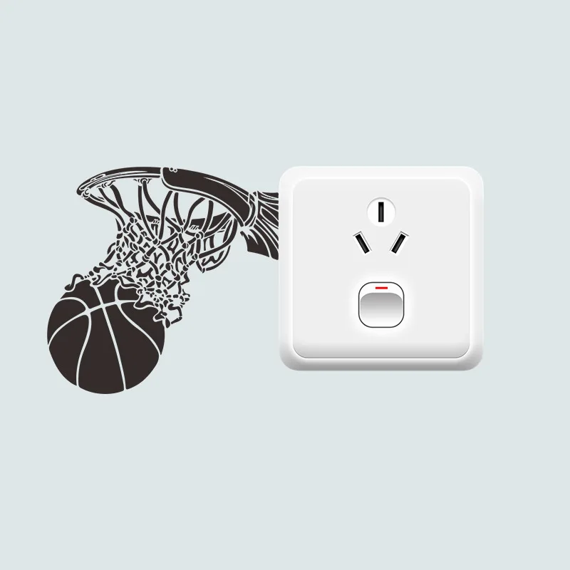 Баскетбольный обруч переключатель наклейка для детской комнаты гостиная