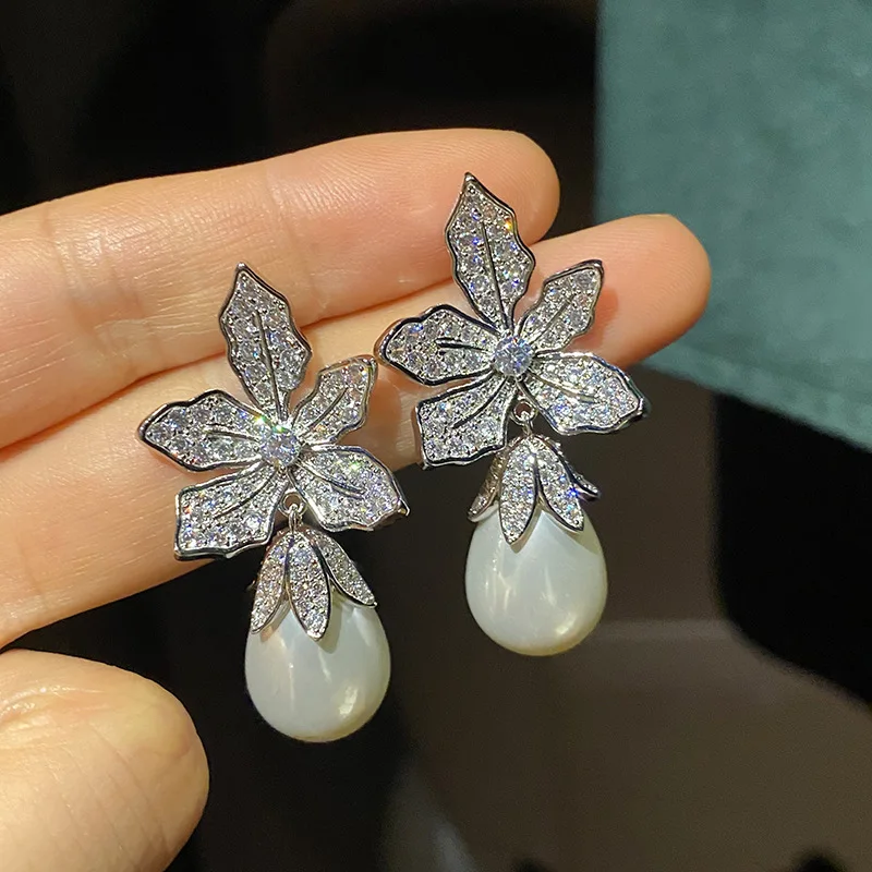 Новые серьги AAAA 9-11 мм с белым жемчугом южного моря, натуральный жемчуг, модные и универсальные ювелирные изделия в форме капли воды, роскошные