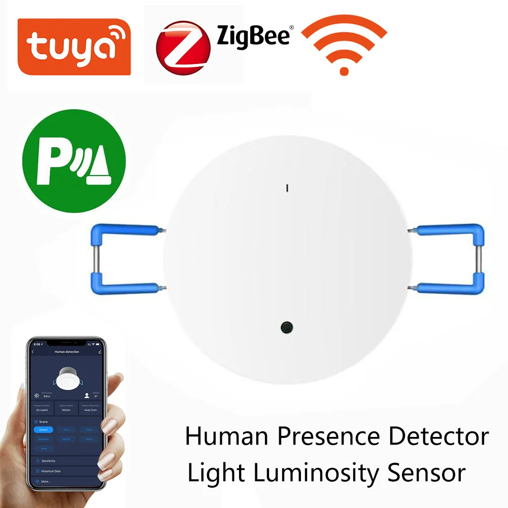 

Tuya Zigbee Intelligent WIFI Human Presence Sensor Luminance Distance Millimeter Wave Radar ceiling Mount Motion Sensor Detector