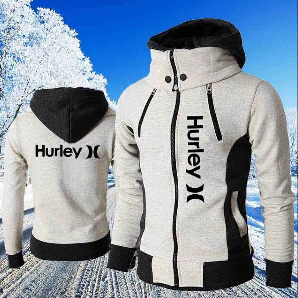 

Толстовки Мужские приталенные с длинным рукавом, уличная одежда, уличные топы, футболки с принтом логотипа Hur, мужская куртка на молнии с лац...