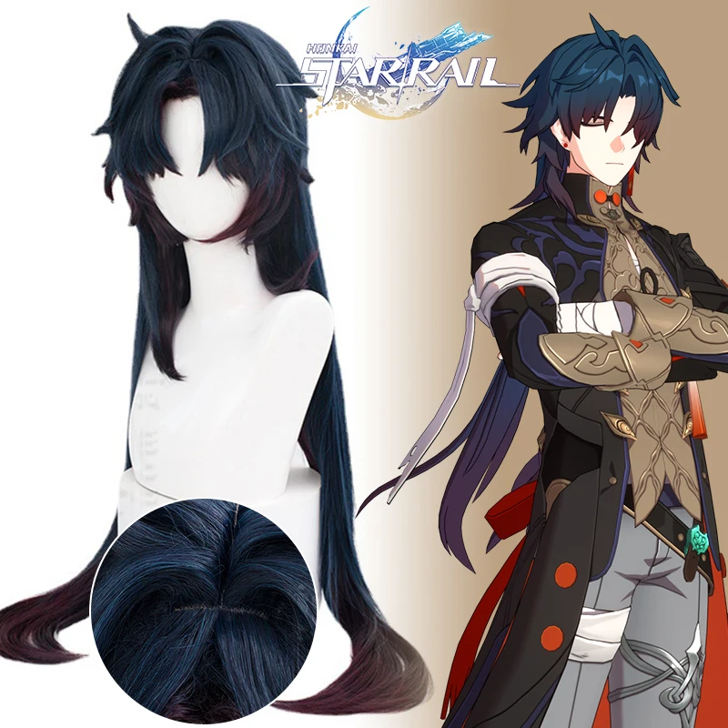 

Honkai Star Rail Blade Cosplay Wig 90cm 35in Long Dark Blue Brown Wig Cosplay Game Cosplay Accessories Heat Resistant Synthetic