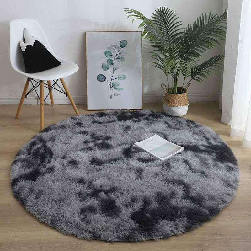

Fluffy Round Rug Carpets for Living Room Decor Large Area Rugs Kids Bedroom Shaggy Long Plush Carpet Non-Slip Faux Fur Floor Mat