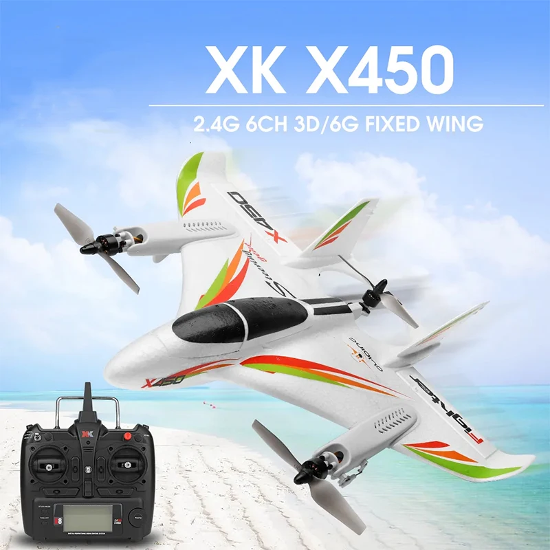 

Good Airplane Wltoys Xk X450 6-way Brushless Vertical Takeoff / Landing Fixed-wing Airplane Aircraft Leading Star