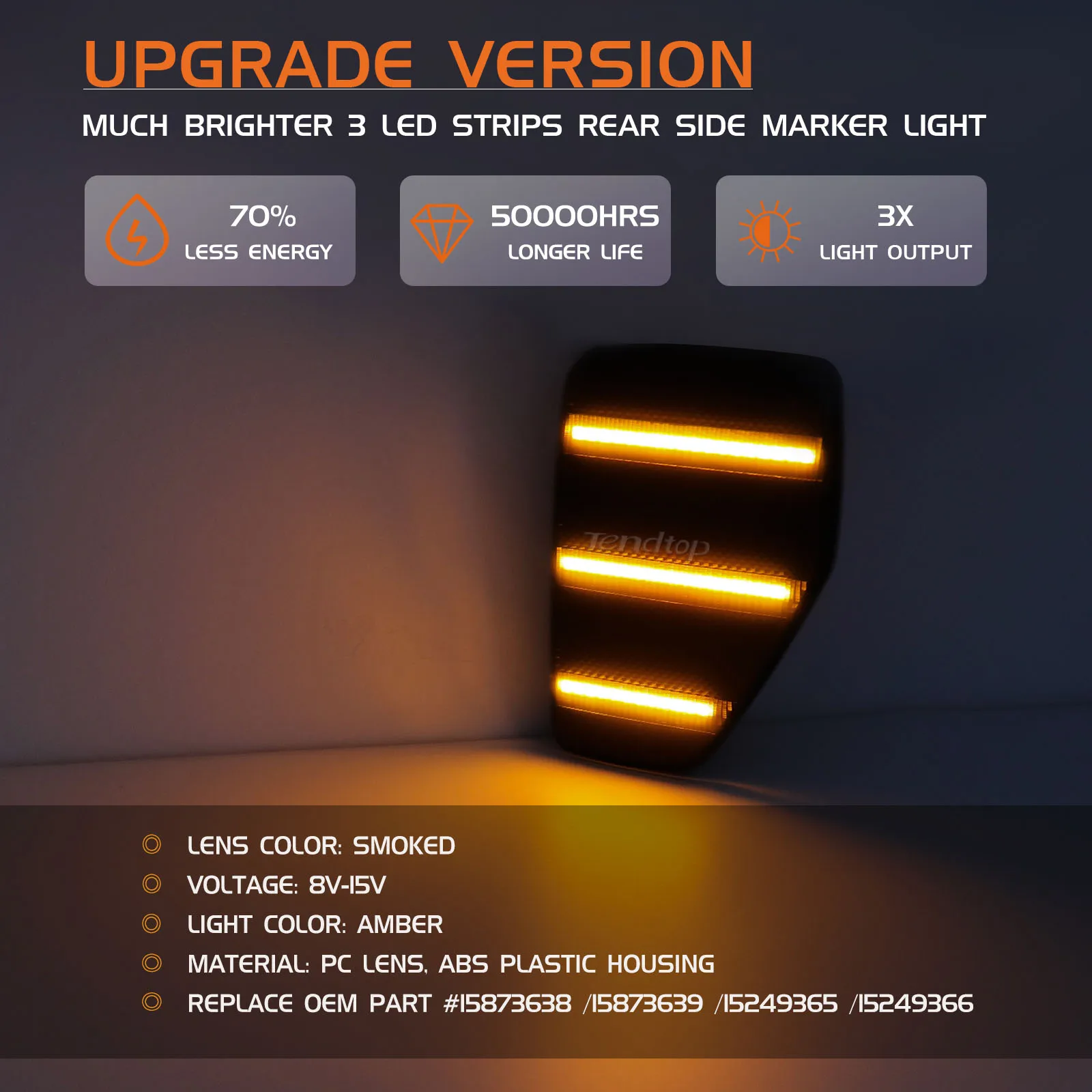 Дымчатые линзы Янтарный Полный фонарь передний боковой маркер для крыла 2006-2010