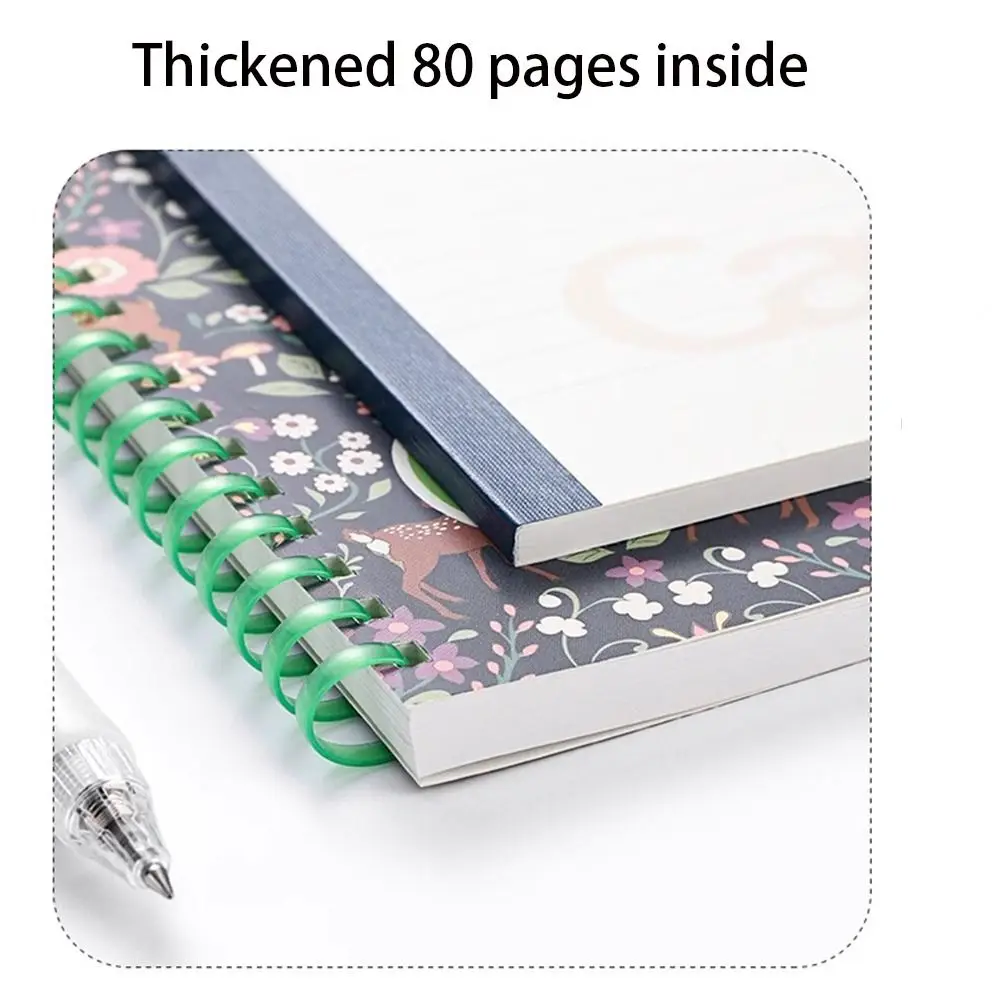 Блокноты A5/B5 мягкие спиральные тетради с цветочным принтом 160 страниц для