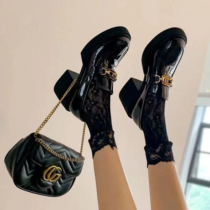 Platform Heels Shoes for Woman Europe 2022 Spring New Fashion Mary Janes Shoes Pumps Low-top Casual Round Toe Lady Shoes Women