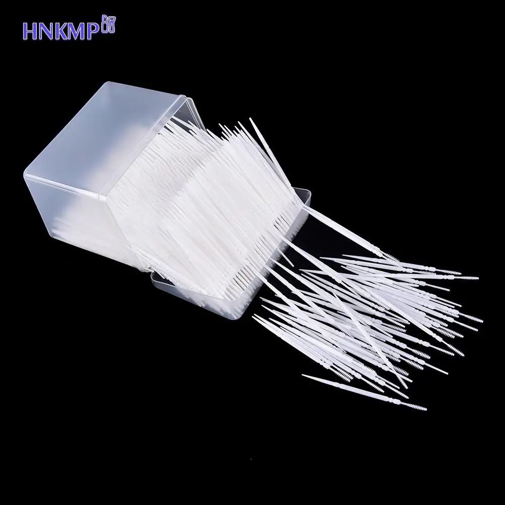 

1 Box 6.5cm1100pcs White 2 Way Interdental Brush Tooth Pick Plastic Dental Picks Oral Hygiene