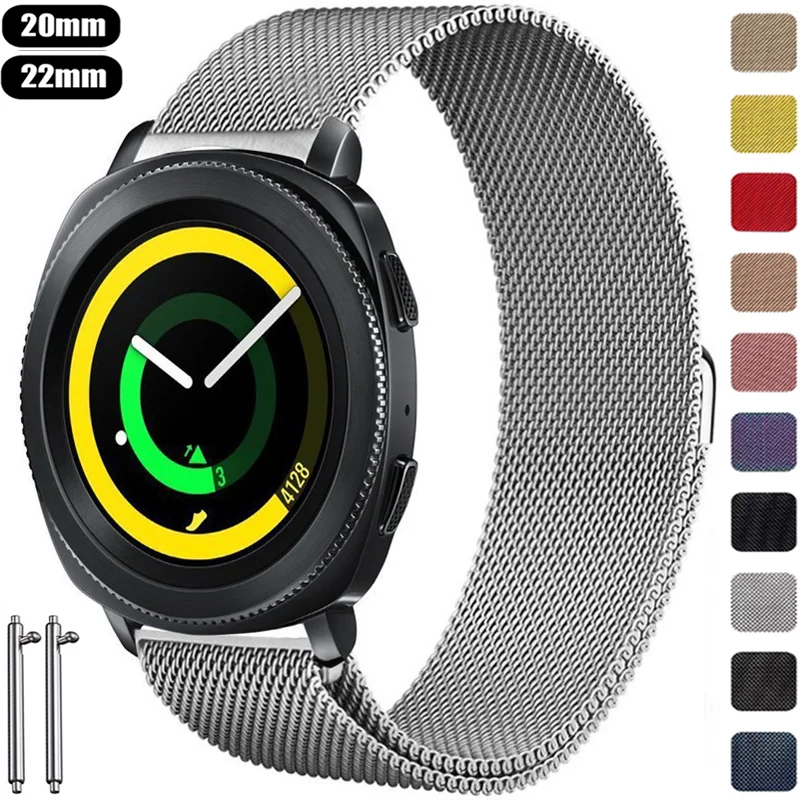 

Ремешок «Миланская петля» для Samsung Galaxy watch 4/5/pro/4 classic/Active 2/Gear S3, браслет для huawei gt 3/2/2e/pro 20 мм 22 мм