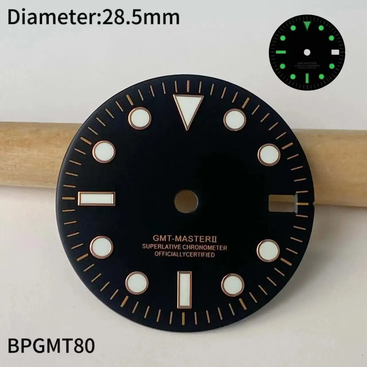 Зеленый циферблат GMT 28 5 мм NH34 S с одним световым лучом подходит для аксессуаров