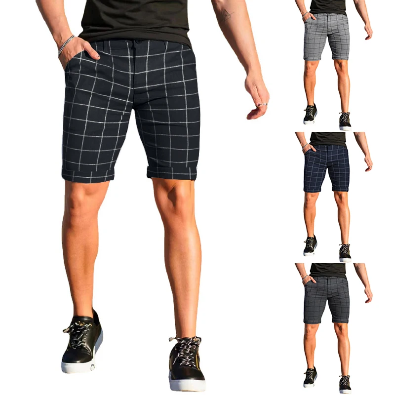 

Men's casual shorts new summer slim elastic fashion thin shorts business daily outwear black gray