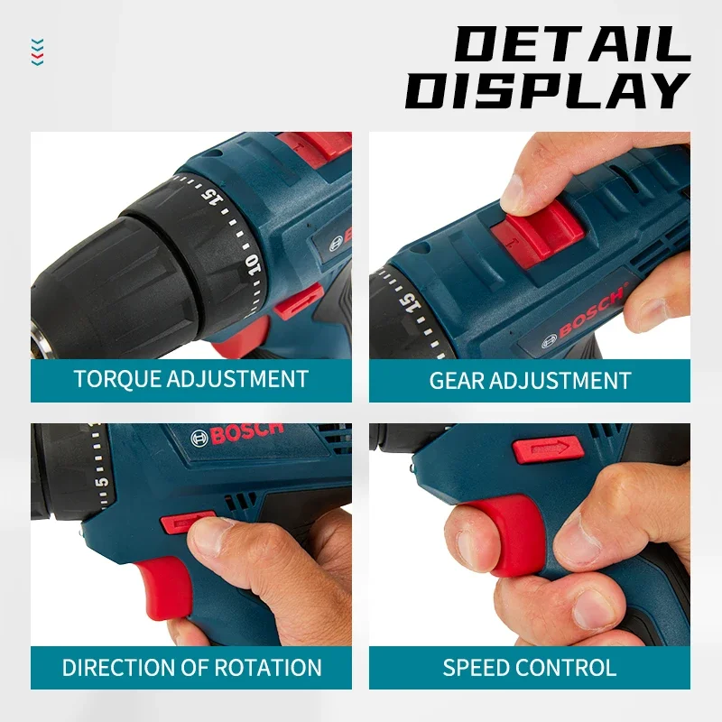 Фото Электрическая дрель Bosch Professional GSR120 12В, аккумуляторная, многофункциональная, для дома и DIY, шуруповерт, электроинструмент №4